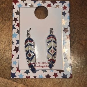 Red,White,& Blue feather earrings